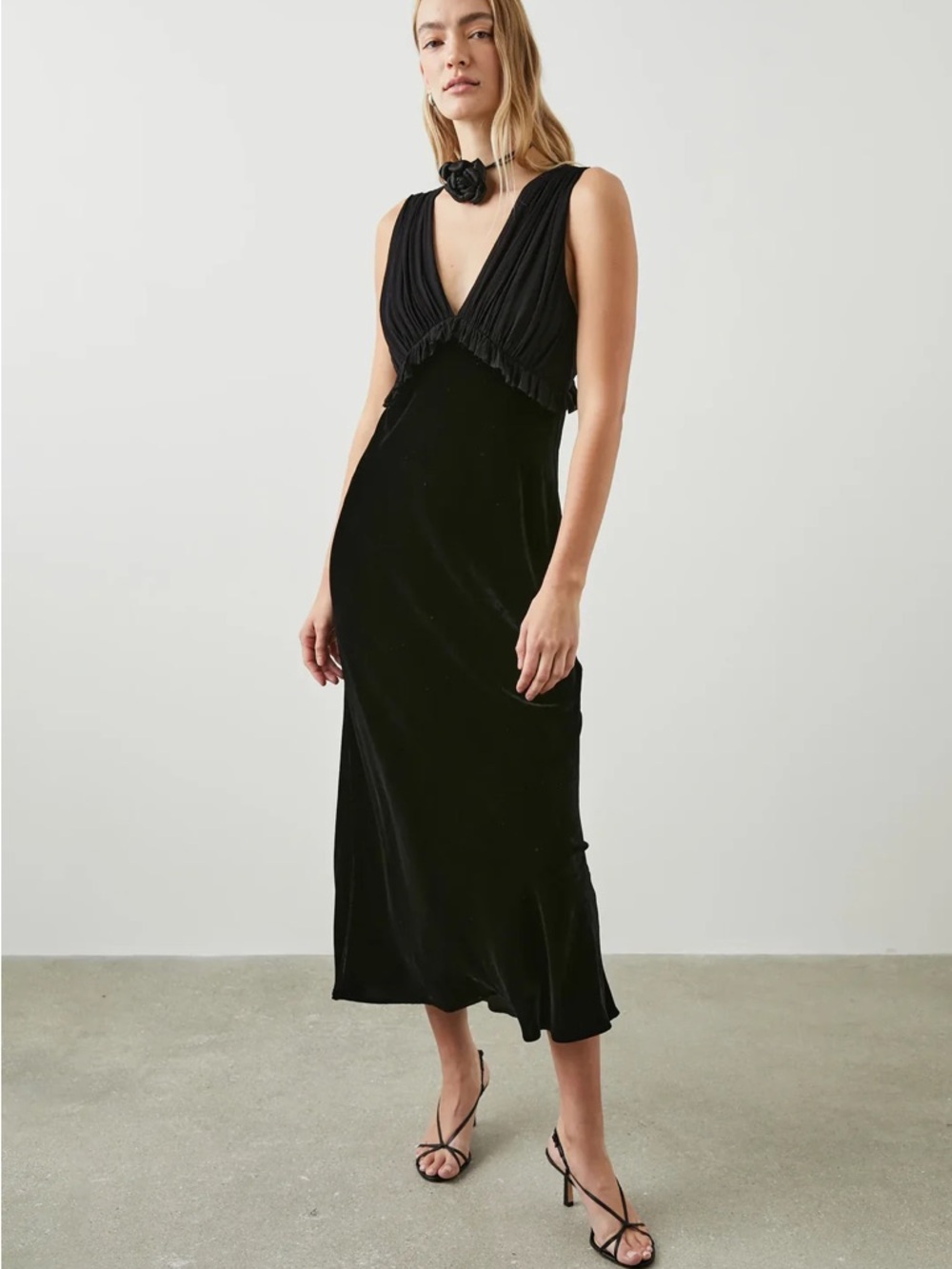 Rails Gilda Dress - Black Velvet Womens Size M